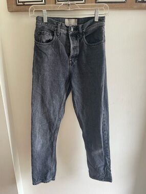 Everlane Slim Straight Black Washed Jeans